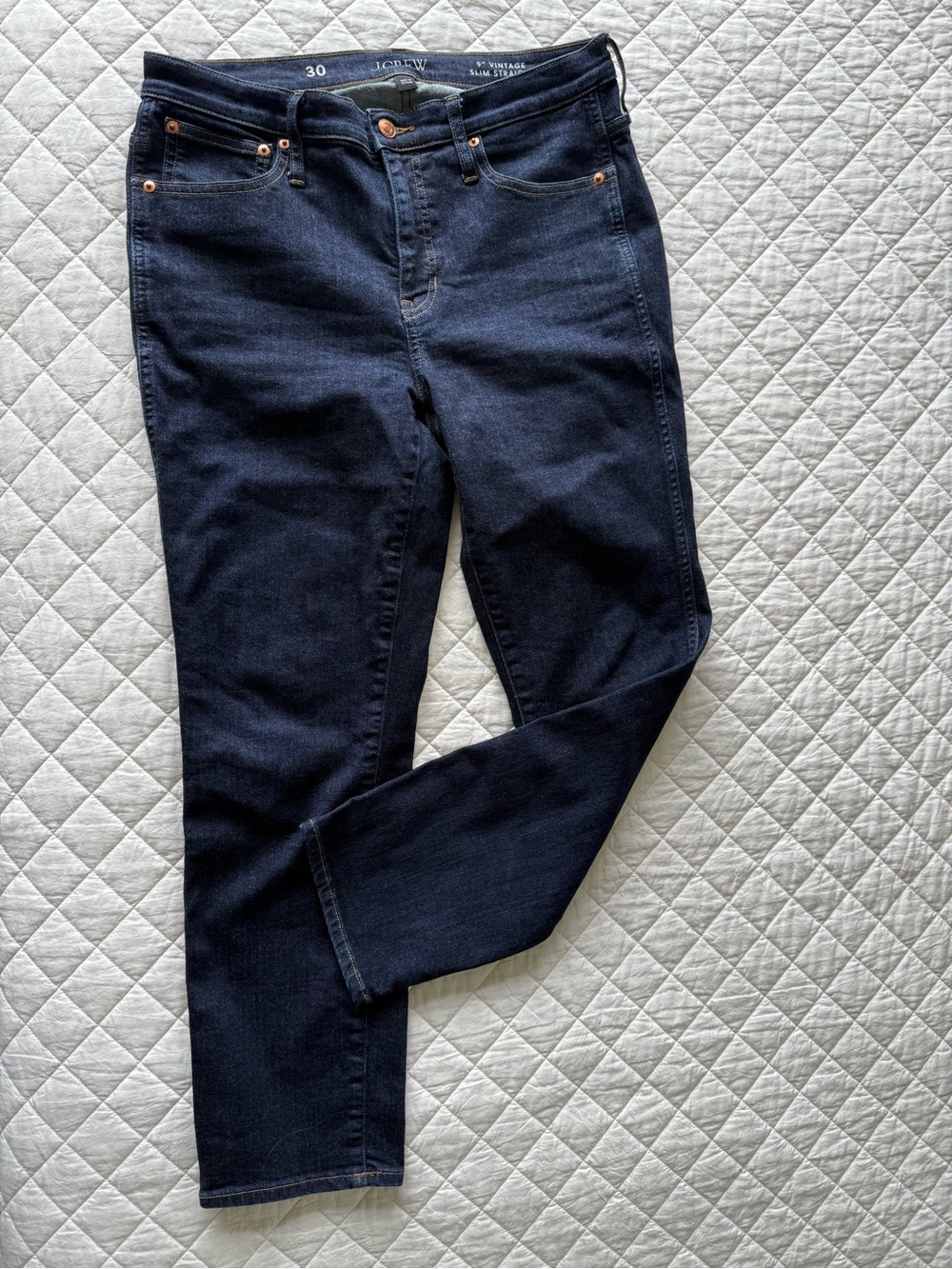 J. Crew Women's 9” Vintage Slim Straight Jeans. 27 1/2” inseam